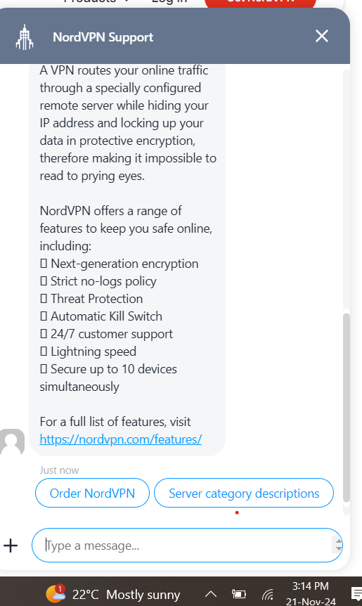 nordvpn support